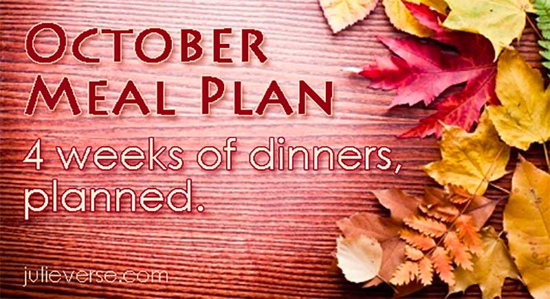 October Menu Plan