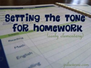 Setting the tone for homework (younger grades) how to set the tone for homework