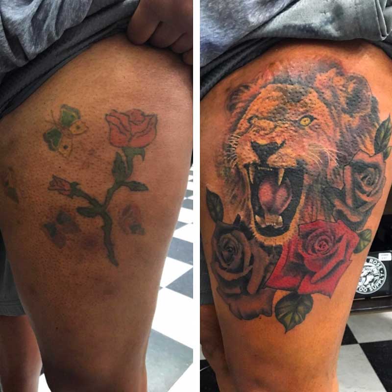 Thigh Tattoo Cover-Ups and Removals