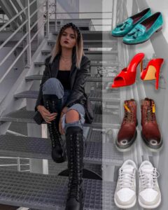 What shoes to wear with a leather jacket